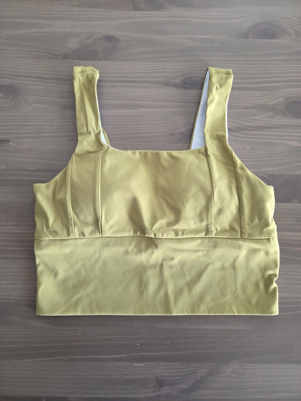 Chartreuse/Olive Green Square Neck Longline Sports Bra Tank Size M / 6
